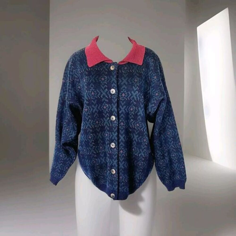 Virgin Wool Cardigan Tricots St. Raphael‎ Uruguay Sweater see measurements